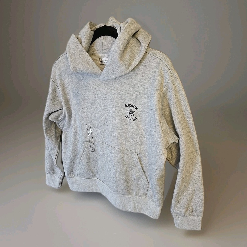 Alpine Design Hike Hoodie Woman Size Large Gray Heather Pockets Logo